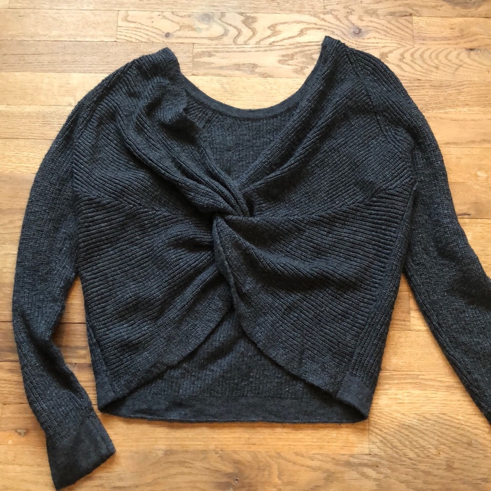 Gray reversible Aerie sweater